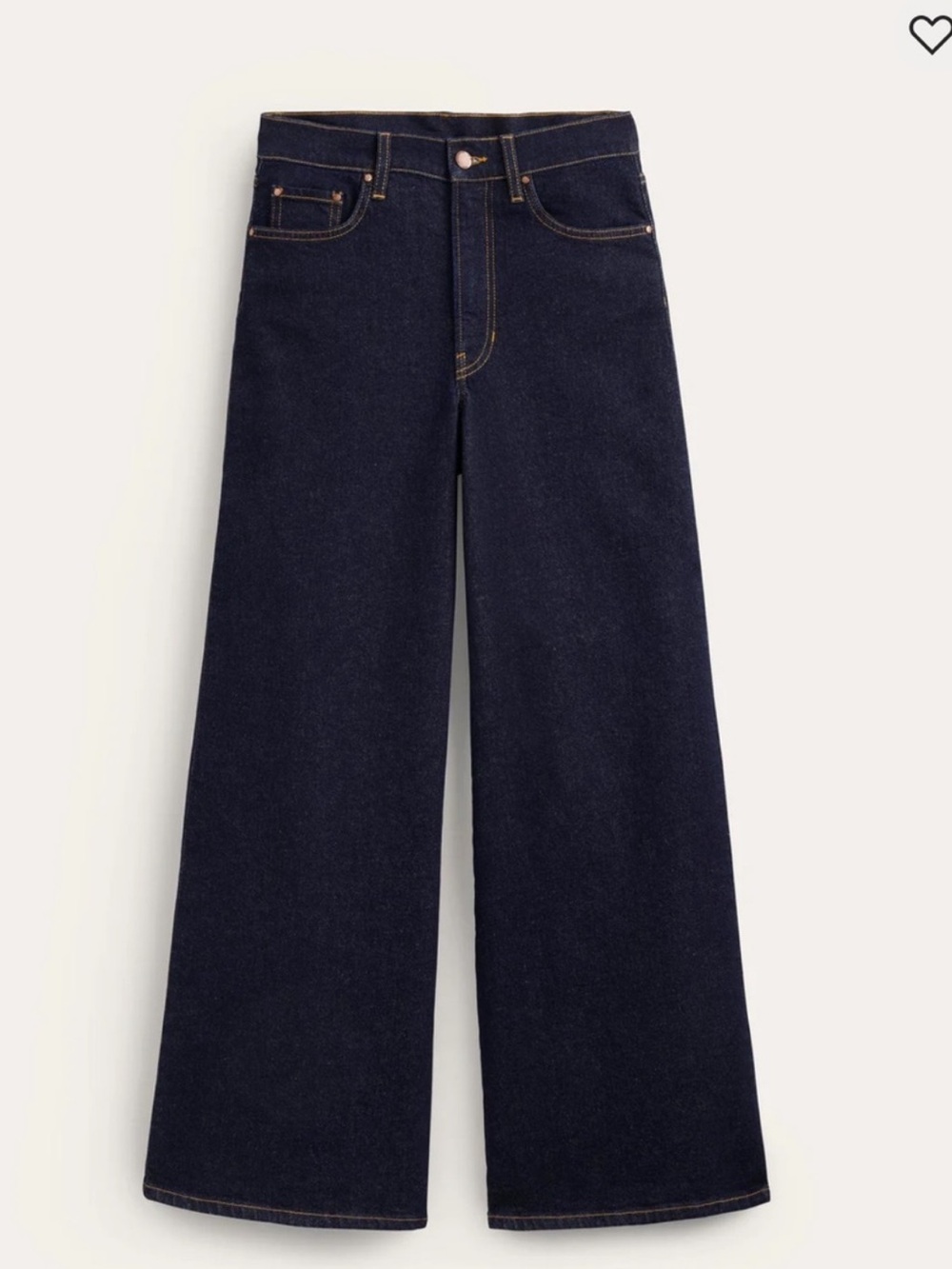 Boden Wide-Leg High-Rise Jeans in Deep Indigo Blue